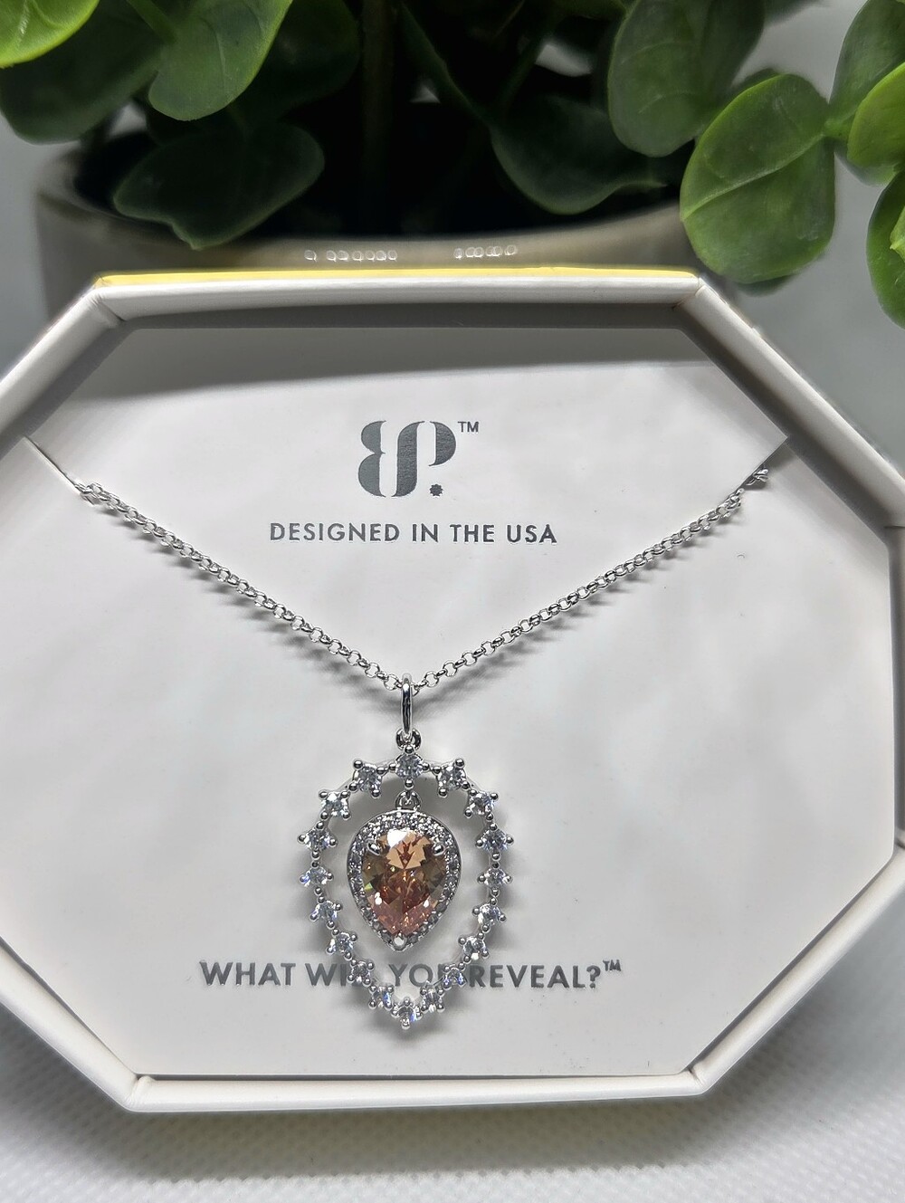 BP November 2024 B-day Collection - Amber Topaz Teardrop On Rhodium Plating